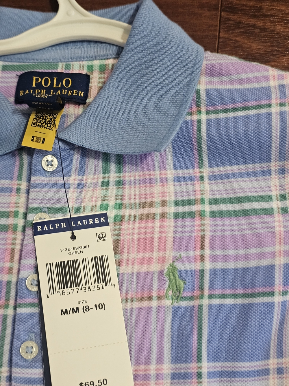Polo Ralph Lauren Kids Plaid Polo Dress in Blue, Pink & Green - Picture 4 of 6